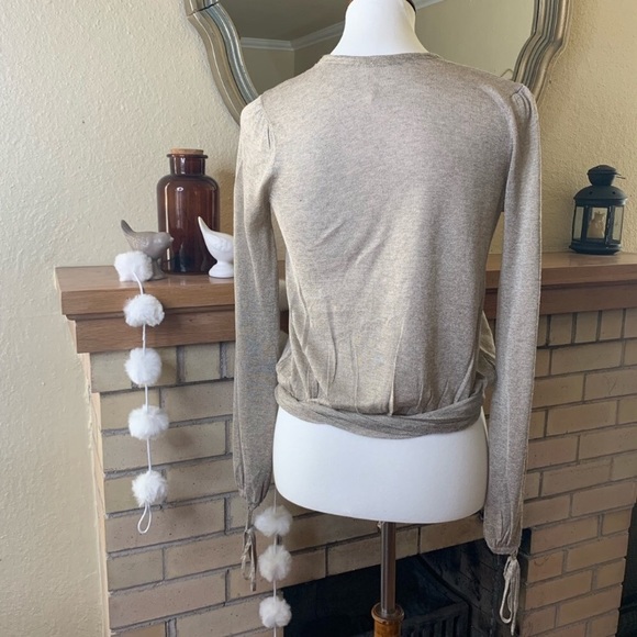 Free People Gold Dusted Thin Sweater Top (Size XS) - Picture 2 of 4